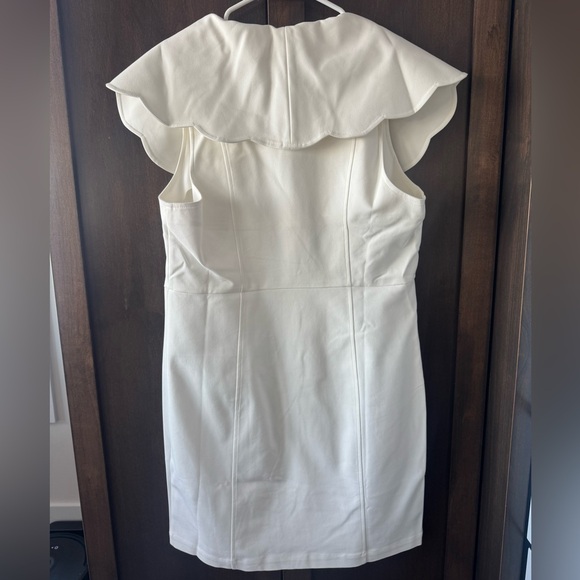 English Factory Cream Mini Dress with Scalloped Collar Sz L NEW - Picture 7 of 8
